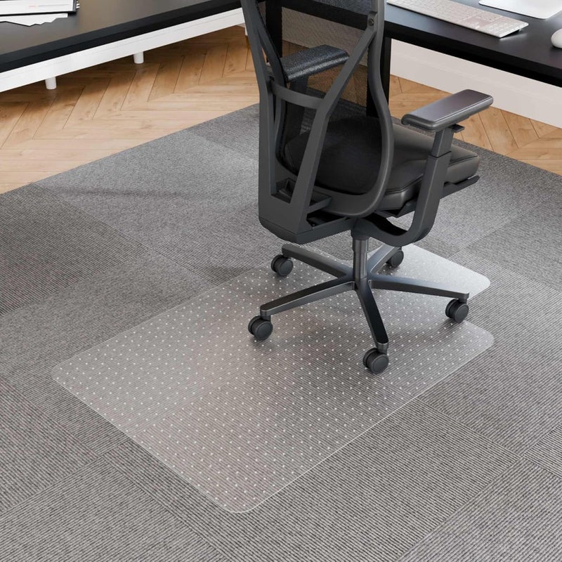 Naturei Chair Mat for Carpeted Floors - 48" x 30" Office Floor Mat for Rolling Chairs, Clear Plastic Desk Chair Mat, Easy Glide, Under Desk Carpet Protector for Home and Office, with Lip - Image 2